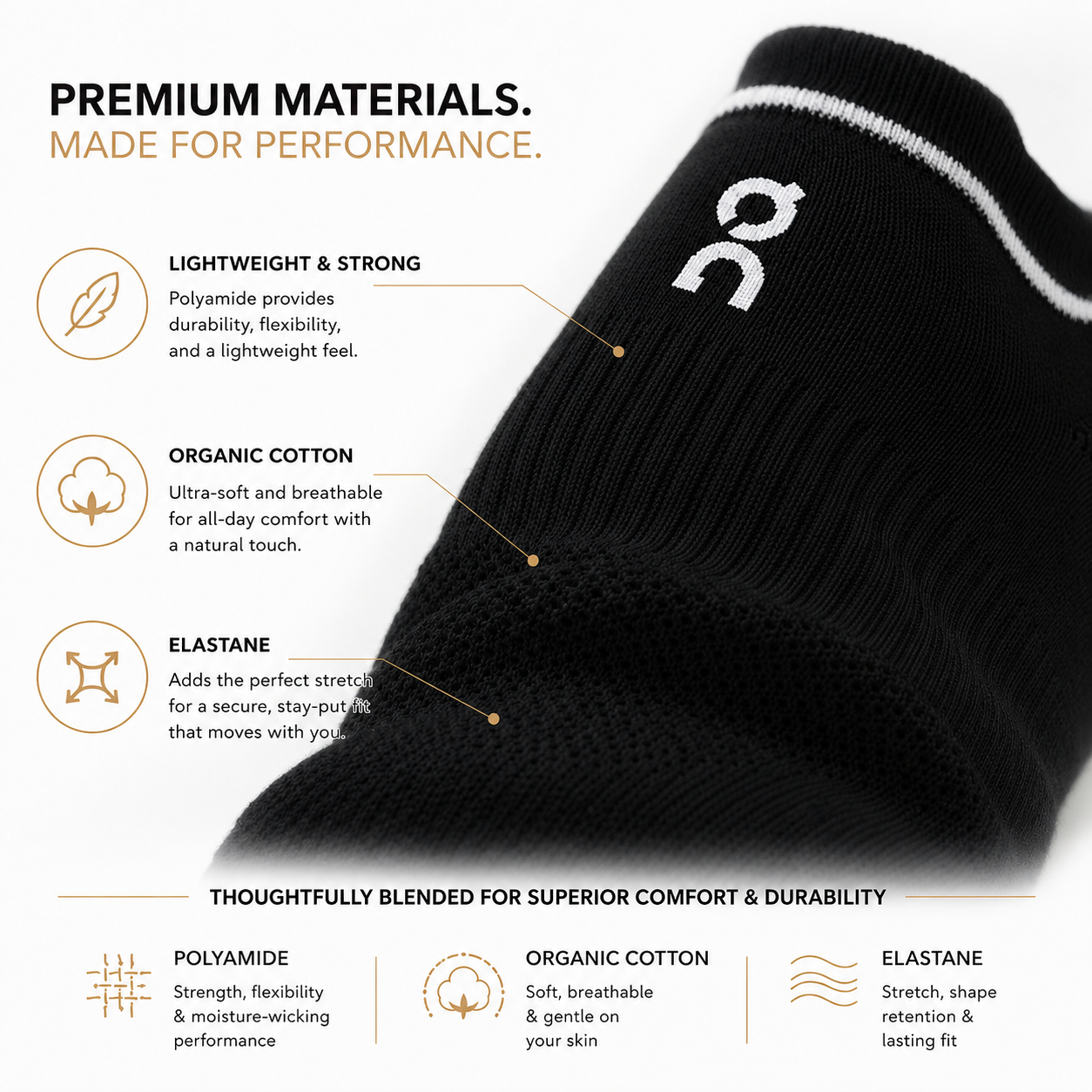 DQ FITNESS ON Low Cut Sock