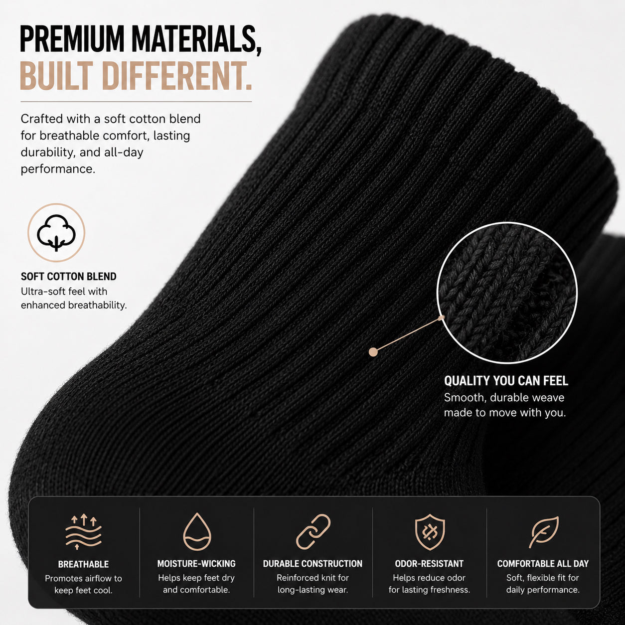 DQ FITNESS ON Crew Athletic Socks